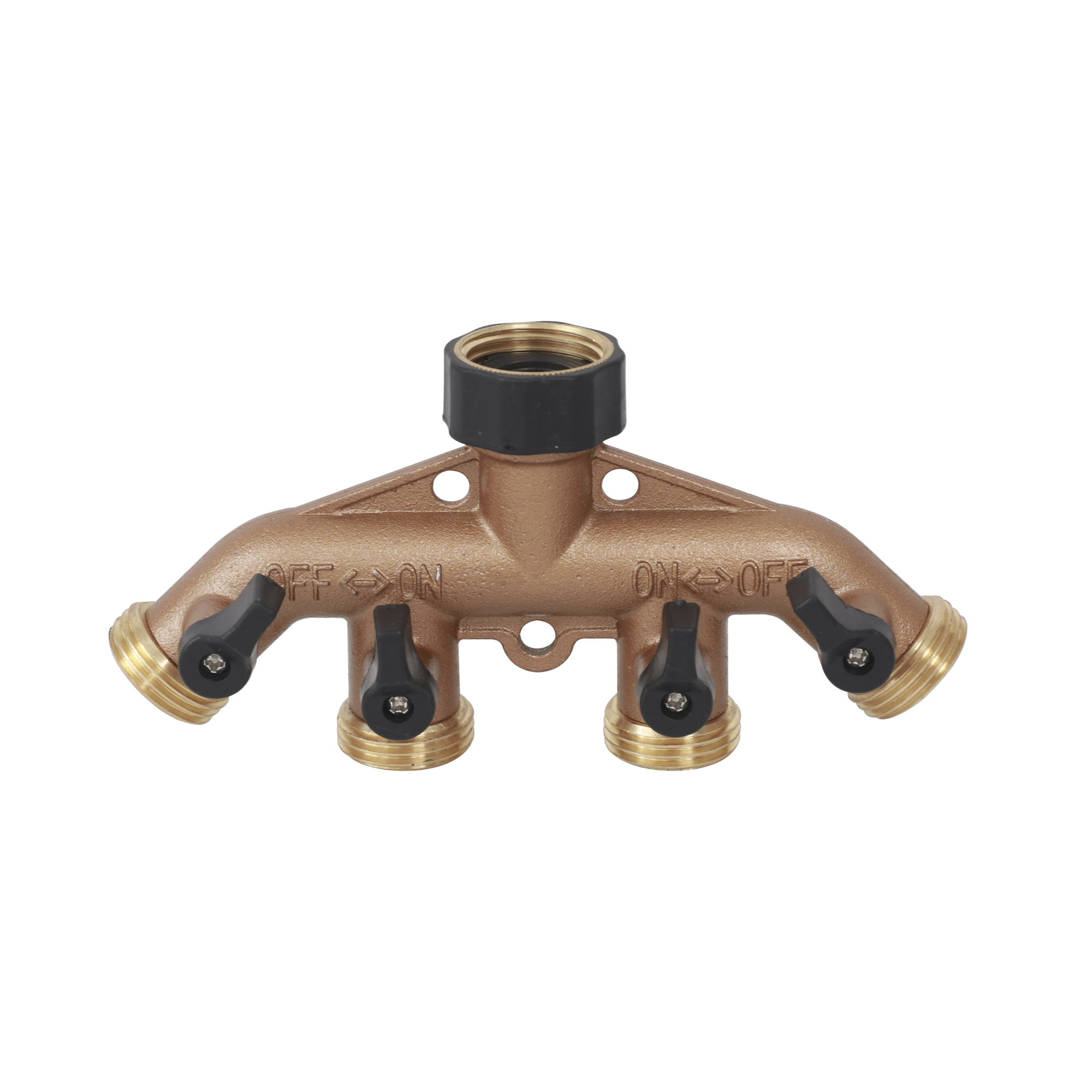 Strongway 4-Way Metal Hose Valve, 3/4in. Thread, Model# 202507002001